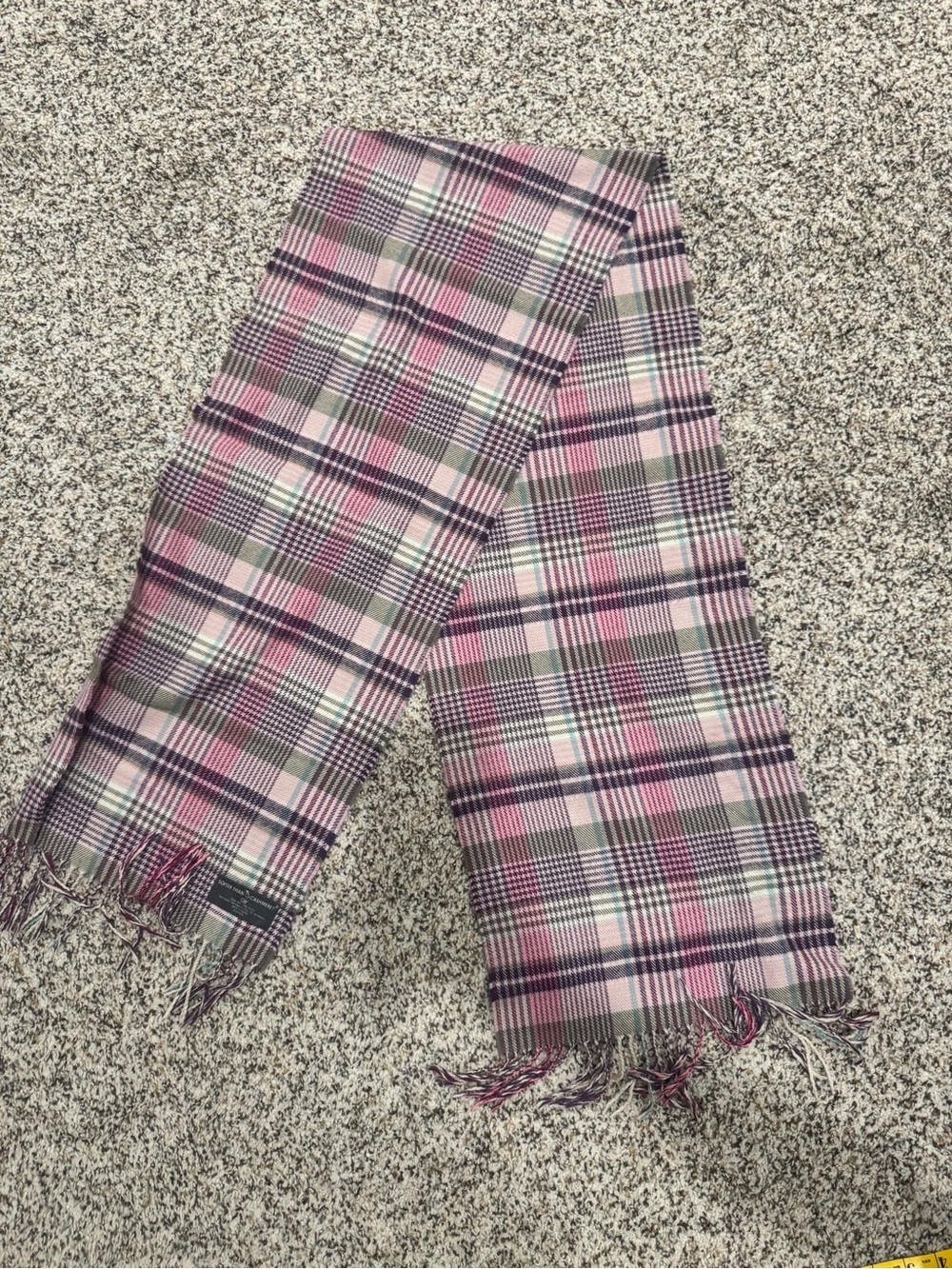 Softer than Cashmere Pink Plaid Fringe Scarf Wrap - Women's Lightweight Plaid